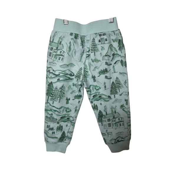 Hill House Home winter toile Green fleece lined jogger pants 3-4Y - Picture 6 of 6